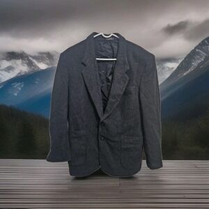 Vintage GGG Gray Blazer Cashmere Wool Blend Men's 40L Jacket Formal Dress